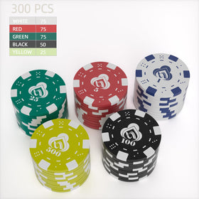 LUOBAO five-color chip collection for diverse game formats.