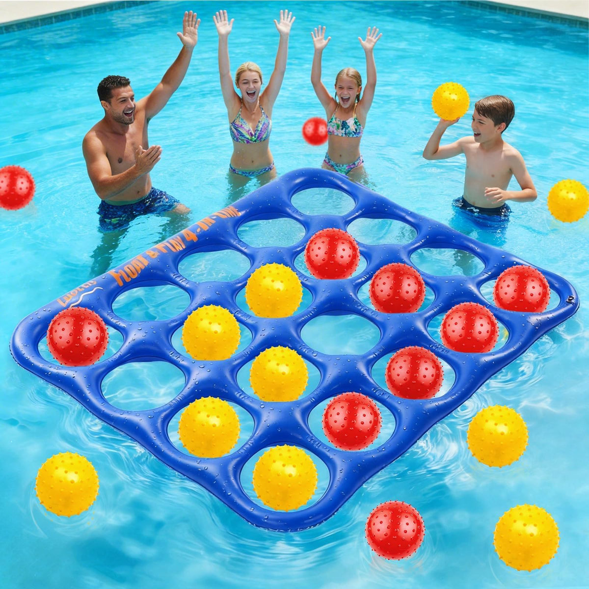 Luottis inflatable 4-in-line board floating on water for precise throws