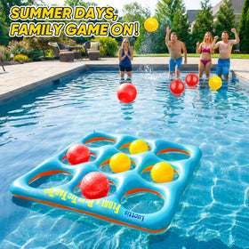 Luottis tic tac toe balls in red and yellow ready for pool play