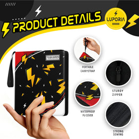 Luporia trading card binder with wristband for portable on the go collecting
