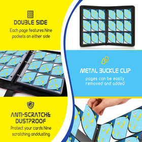 Luporia binder shows dimensions suitable for standard sleeves.