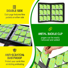 Luporia binder showing universal compatibility with standard card sleeves
