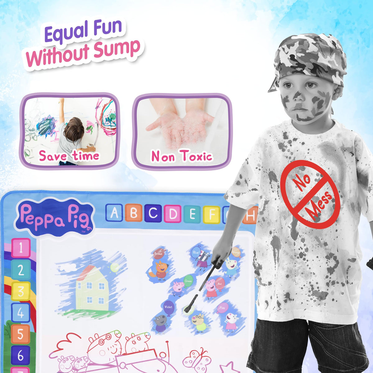 LUPPA Mess-free painting surface that's easy to wipe clean.
