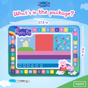 LUPPA Peppa Water Doodle Mat kids use water pens for clean creativity.