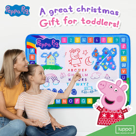 LUPPA Peppa Water Doodle Mat wipes clean and reuses easily for mess-free sessions.