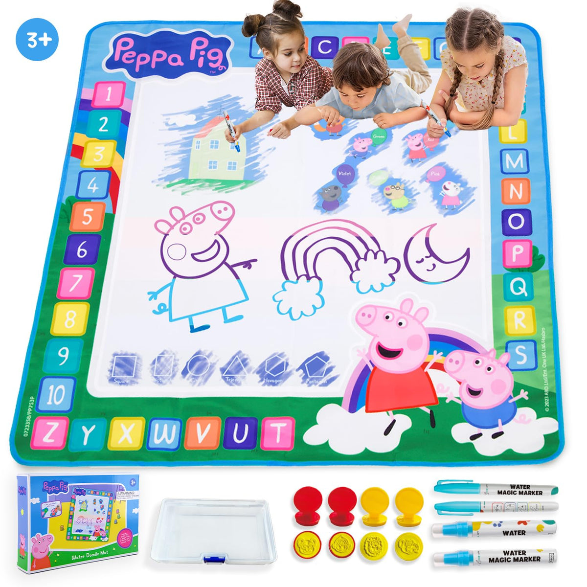 LUPPA Peppa Pig Water Doodle Mat 100cm, ample space for kids.