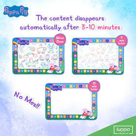 LUPPA Peppa Water Doodle Mat vibrant colors spark imagination during activity time.