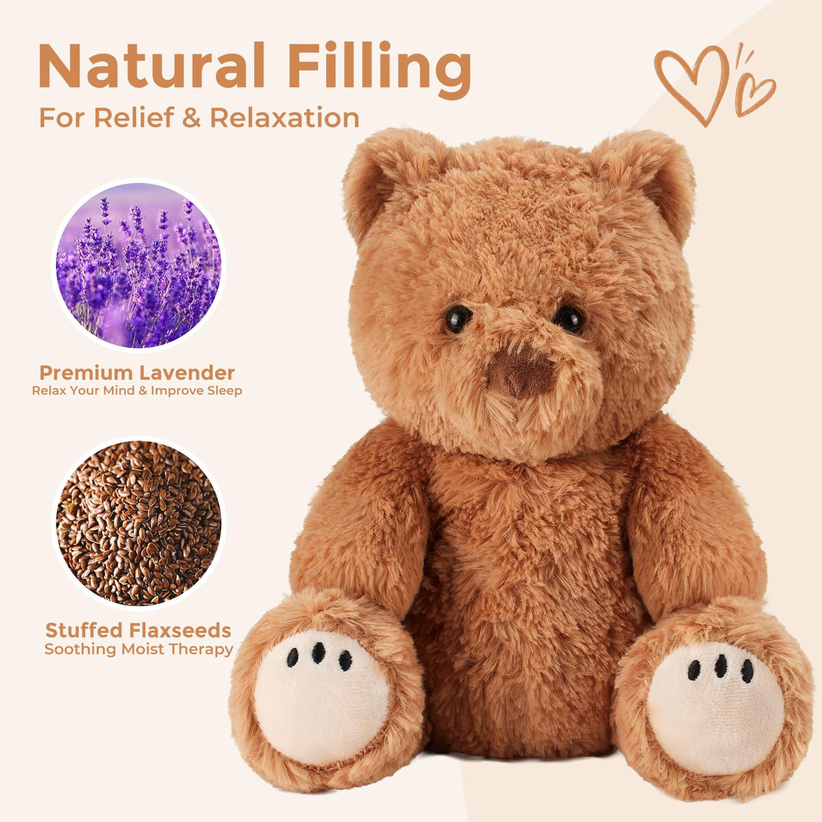 LURKOMEMO weighted teddy bear for warm therapy hugs