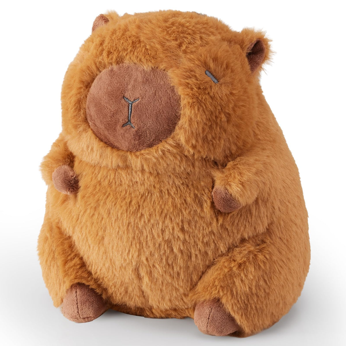 LURKOMEMO Capybara plush sitting with paws on belly provides cozy warmth