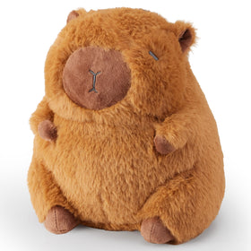 LURKOMEMO Capybara plush sitting with paws on belly provides cozy warmth