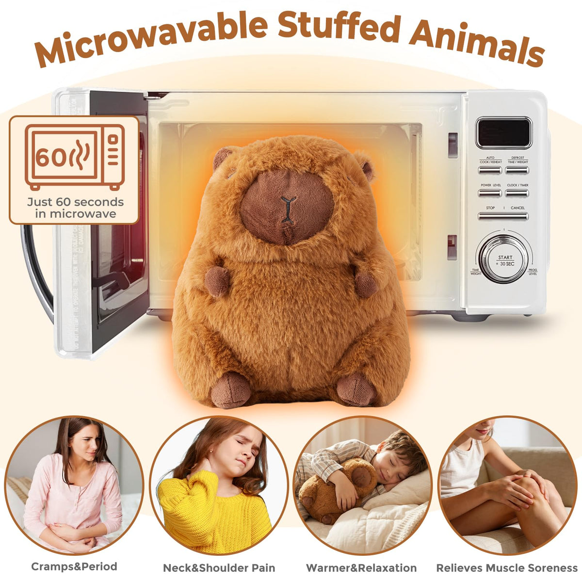 LURKOMEMO Capybara plush cooling use in freezer for cooling relief