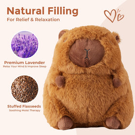 LURKOMEMO Capybara plush heated in microwave for soothing warmth