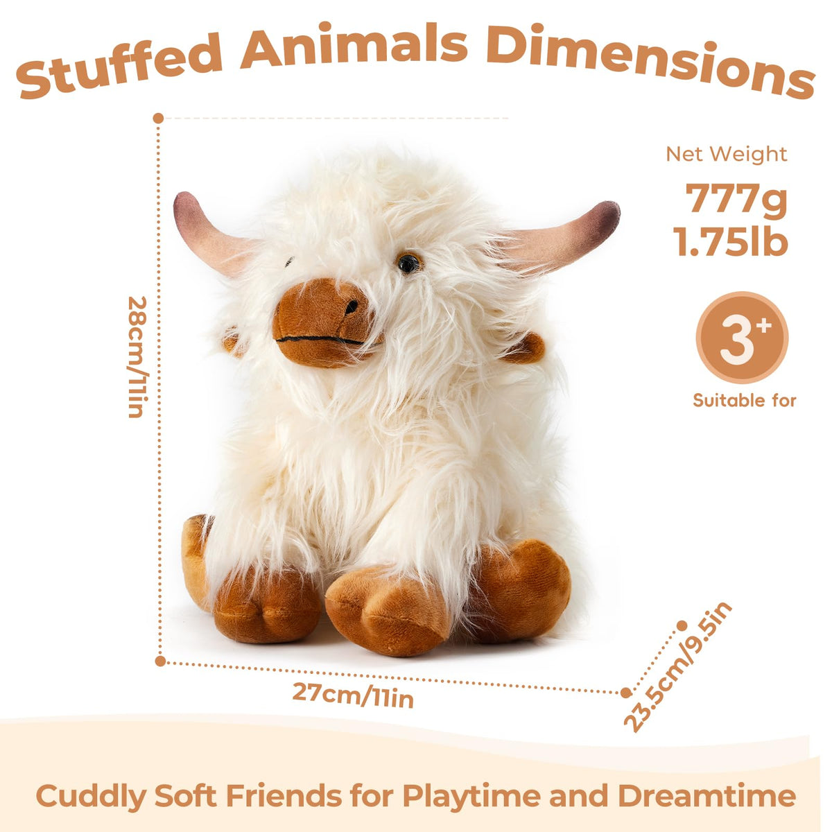 LURKOMEMO lavender-scented Highland cow plush for calming moments