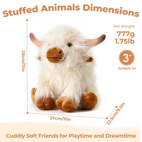 LURKOMEMO lavender-scented Highland cow plush for calming moments