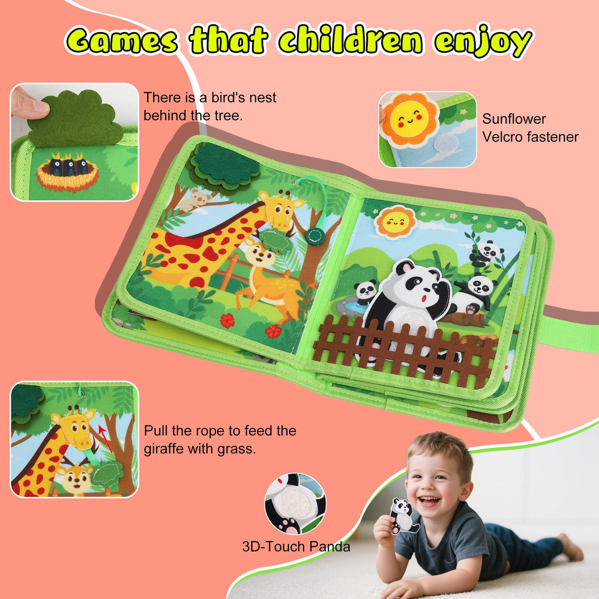 Lurui Farm Busy Board buttoning builds hand-eye coordination with secure buttons.