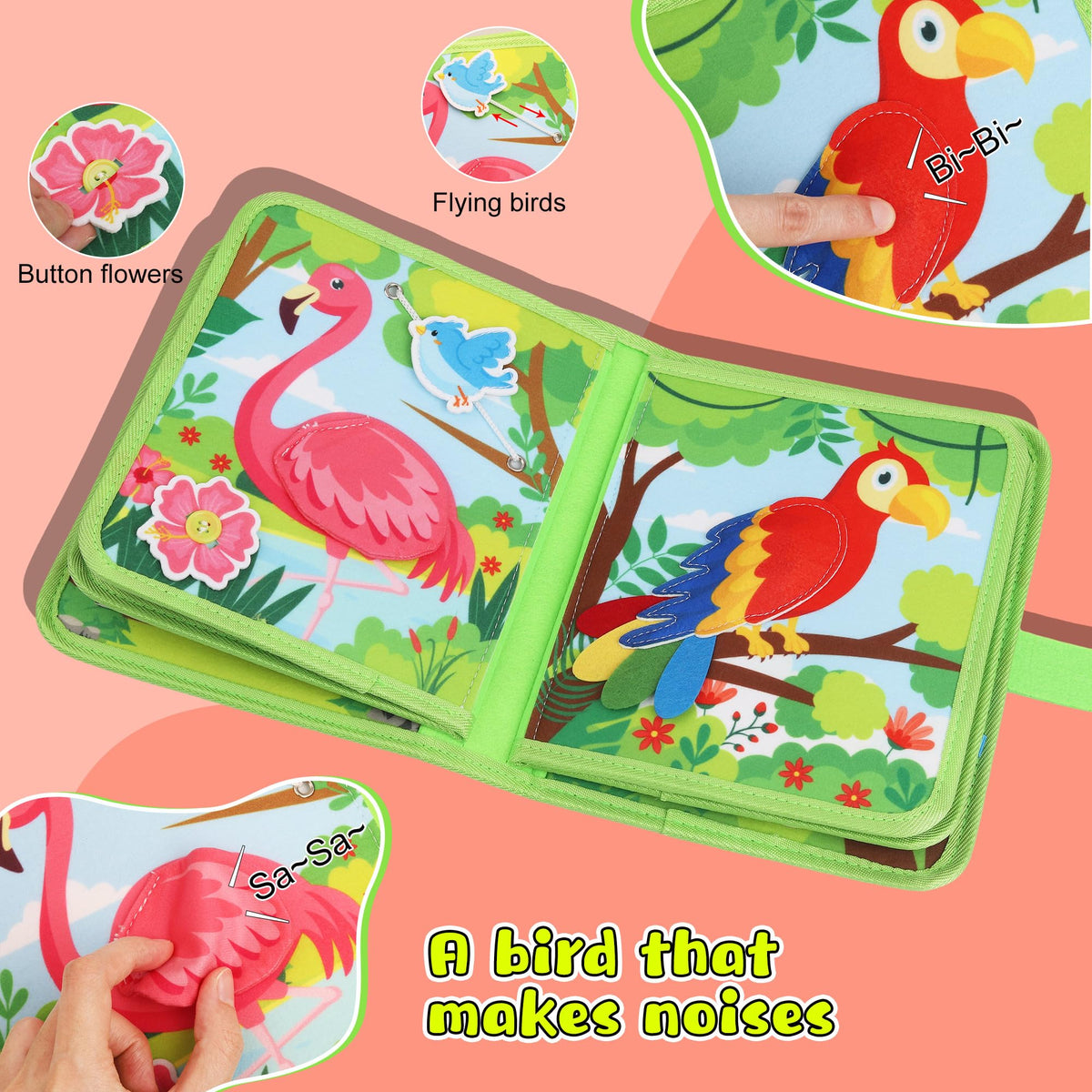 Lurui Farm Busy Board zipping supports practical life skills with easy zippers.