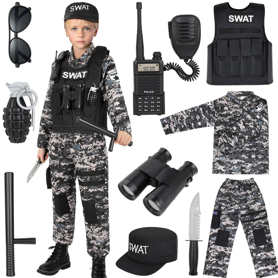 Luucio SWAT vest for kids adds realistic dress-up detail.
