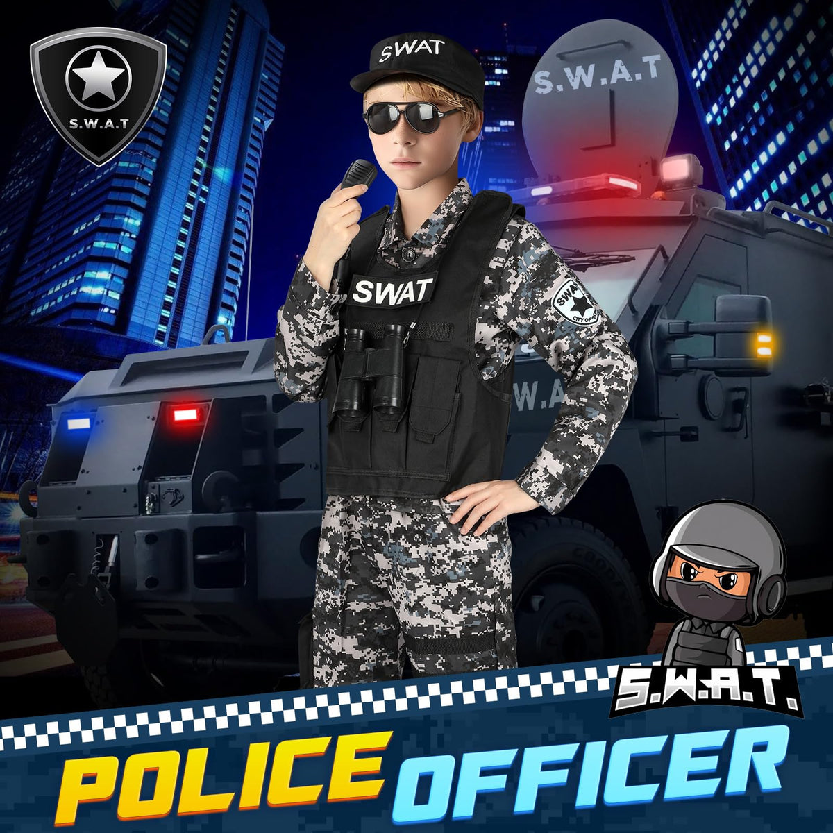 Luucio SWAT walkie-talkie for kids supports sharing stories.