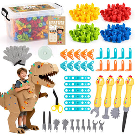 Luucio upgraded cardboard cutter kit with box for creative play and learning