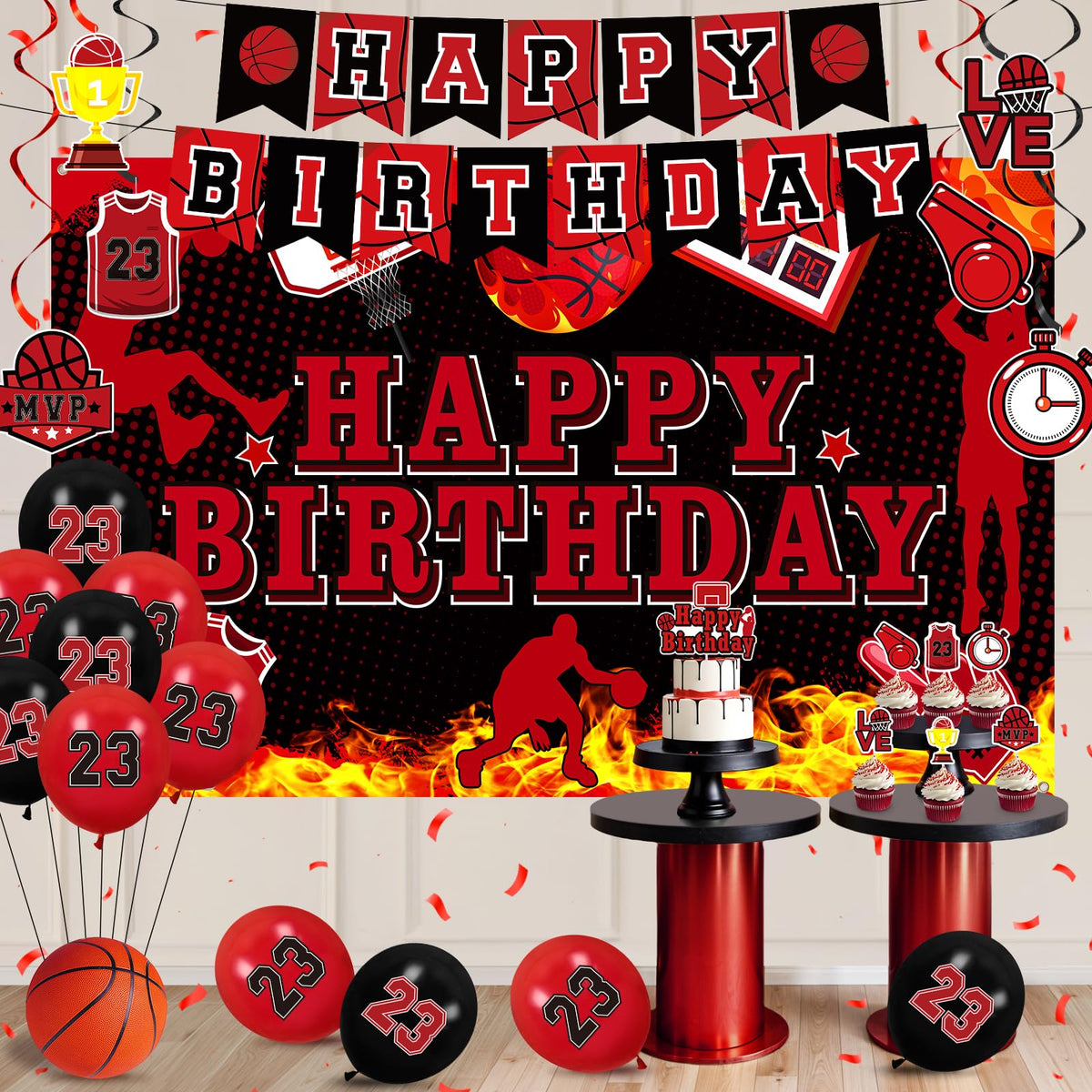 LUUFILx red black latex balloons energize the party