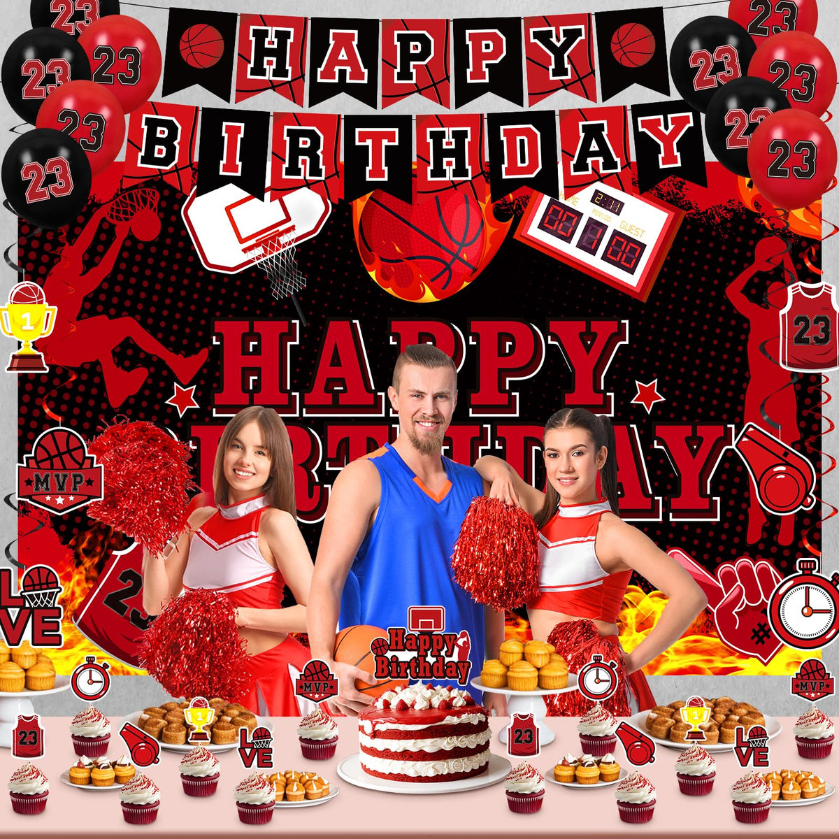 LUUFILx basketball cake toppers decorate desserts