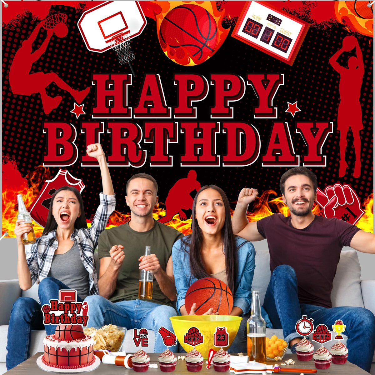 LUUFILx basketball cupcake toppers ideal for treats