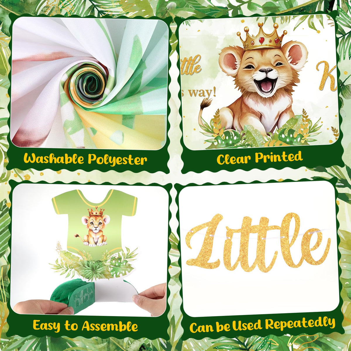 LUUFILx Lion decor set on table, enhances jungle party atmosphere