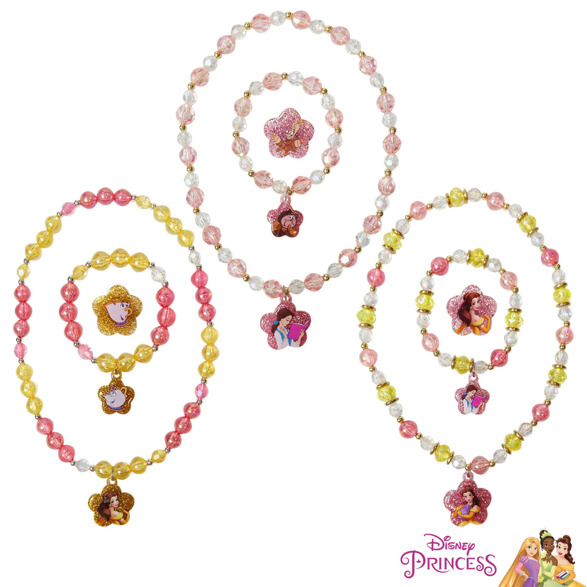 LUV HER Disney Belle jewelry box stores all pieces neatly after play.