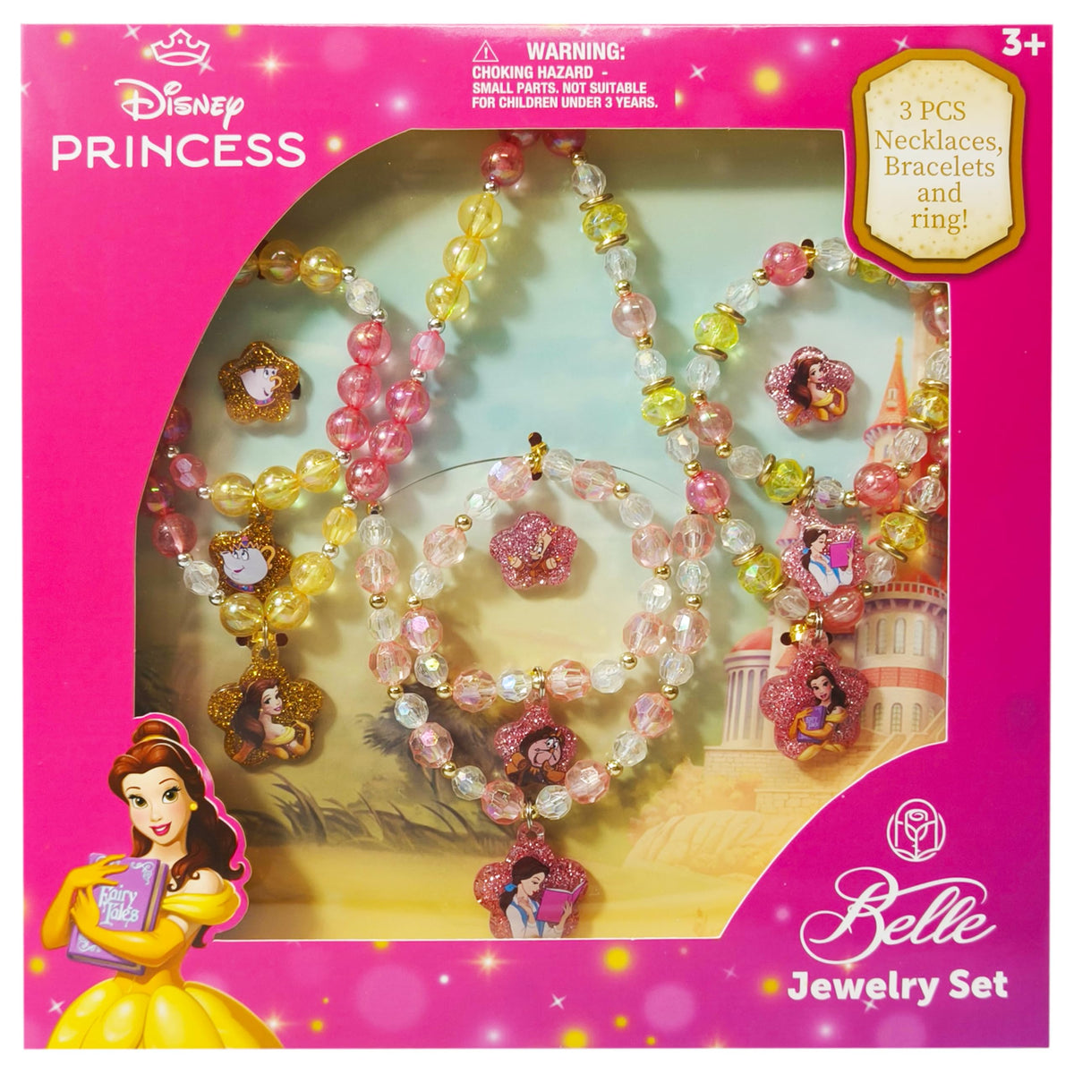 LUV HER Disney Belle necklace with colorful beads, ideal for imaginative dress-up play.