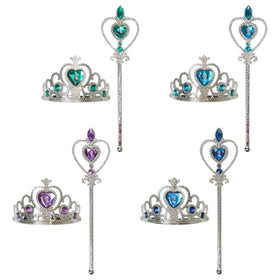 LUV HER Frozen ice-blue pack display showing tiaras and wands.