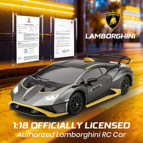 LUXOS RC Lamborghini 1:18 2.4GHz remote enables multi-car play.