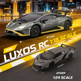 LUXOS RC Lamborghini 1:18 rear engine detail for authentic look.