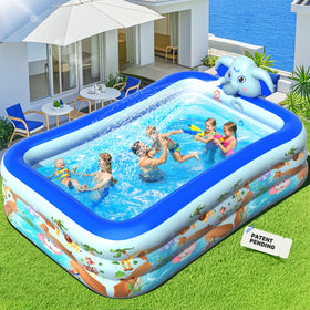 luxpool elephant sprinkler pool for kids' backyard fun