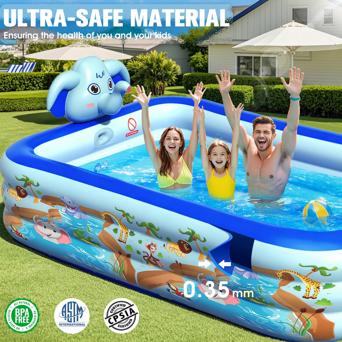 luxpool reinforced four layer PVC ensures durable backyard use