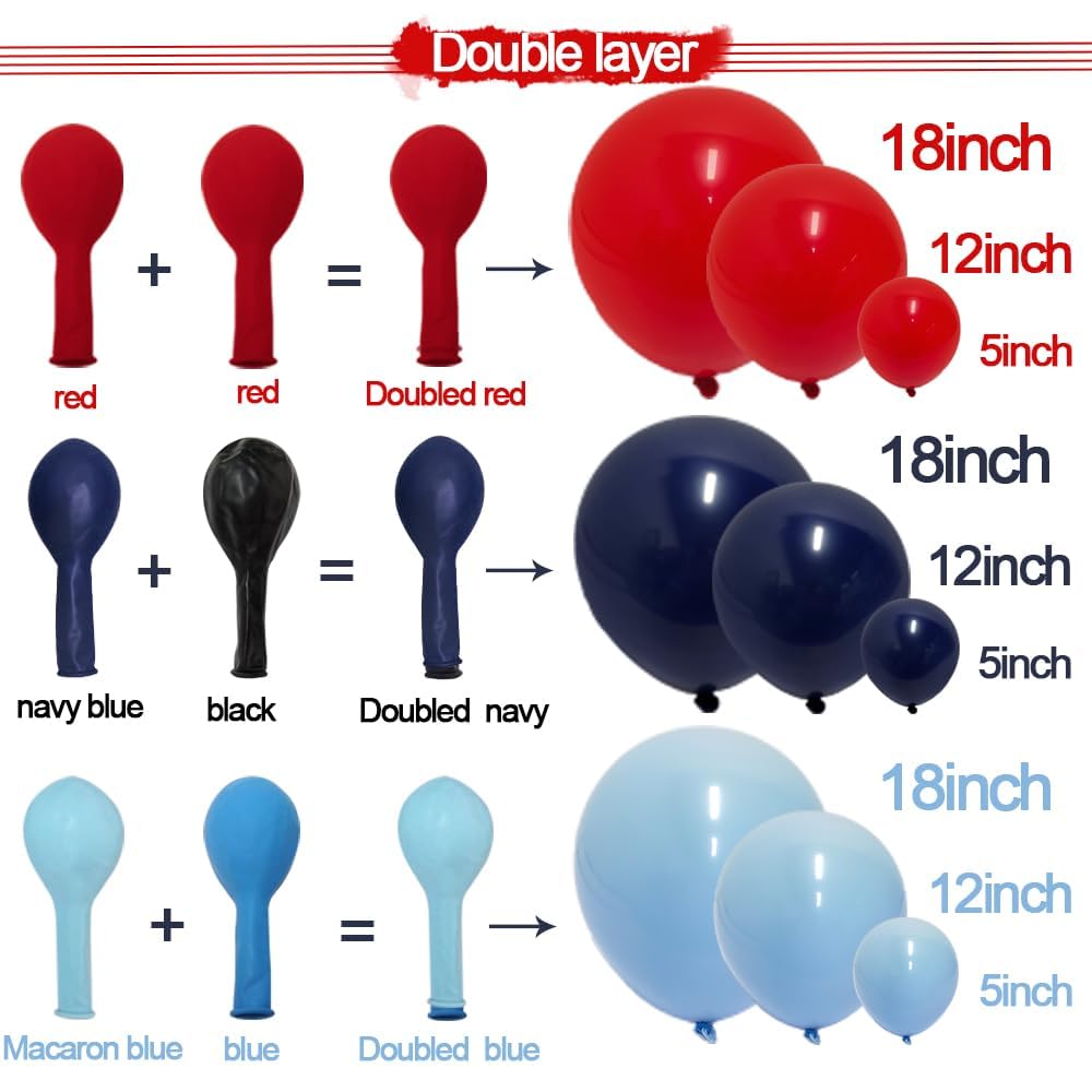 LUXURparty double-stuffed navy blue balloon 5x15 ideal for arch creation