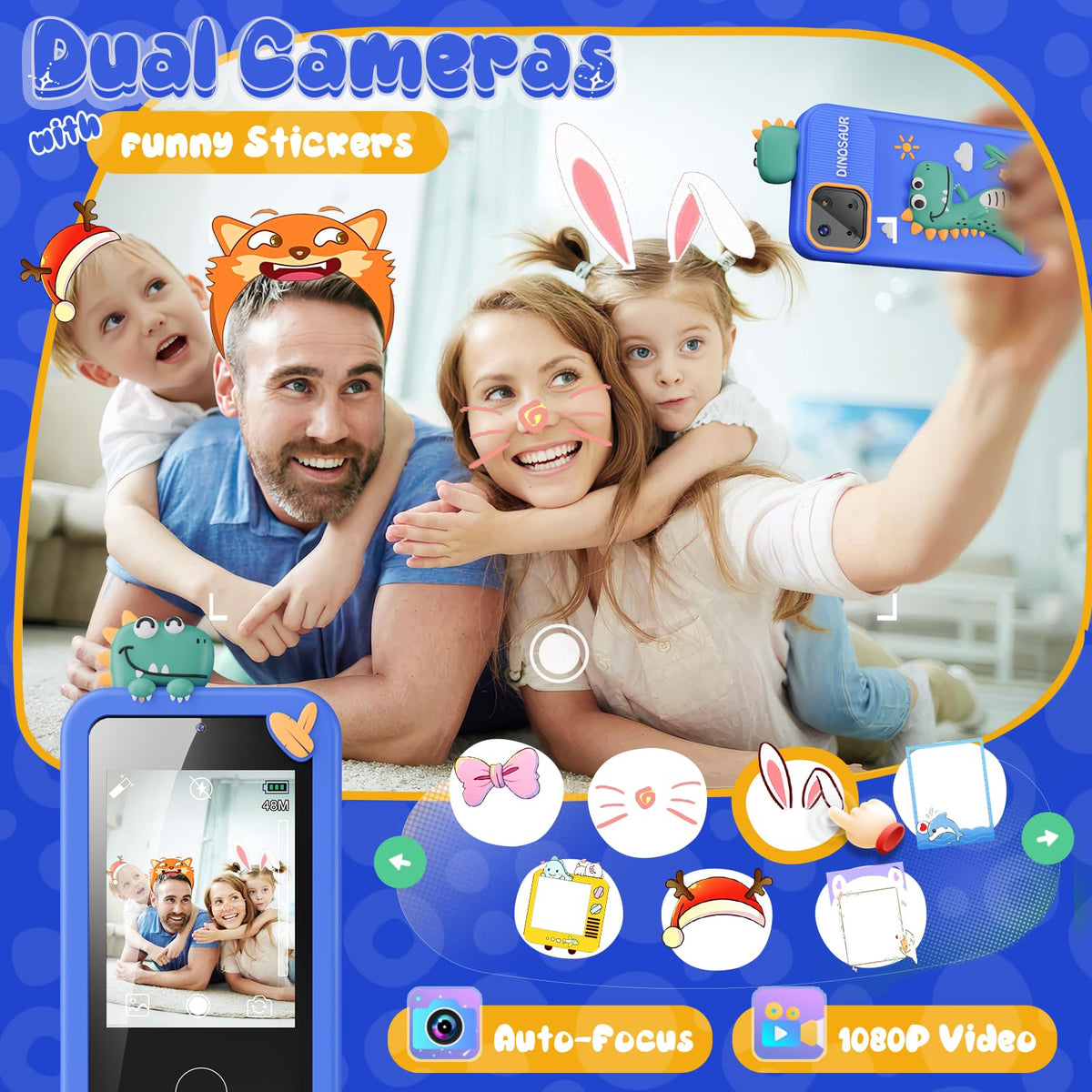 Luyiilo kid camera feature with 10MP for photos.