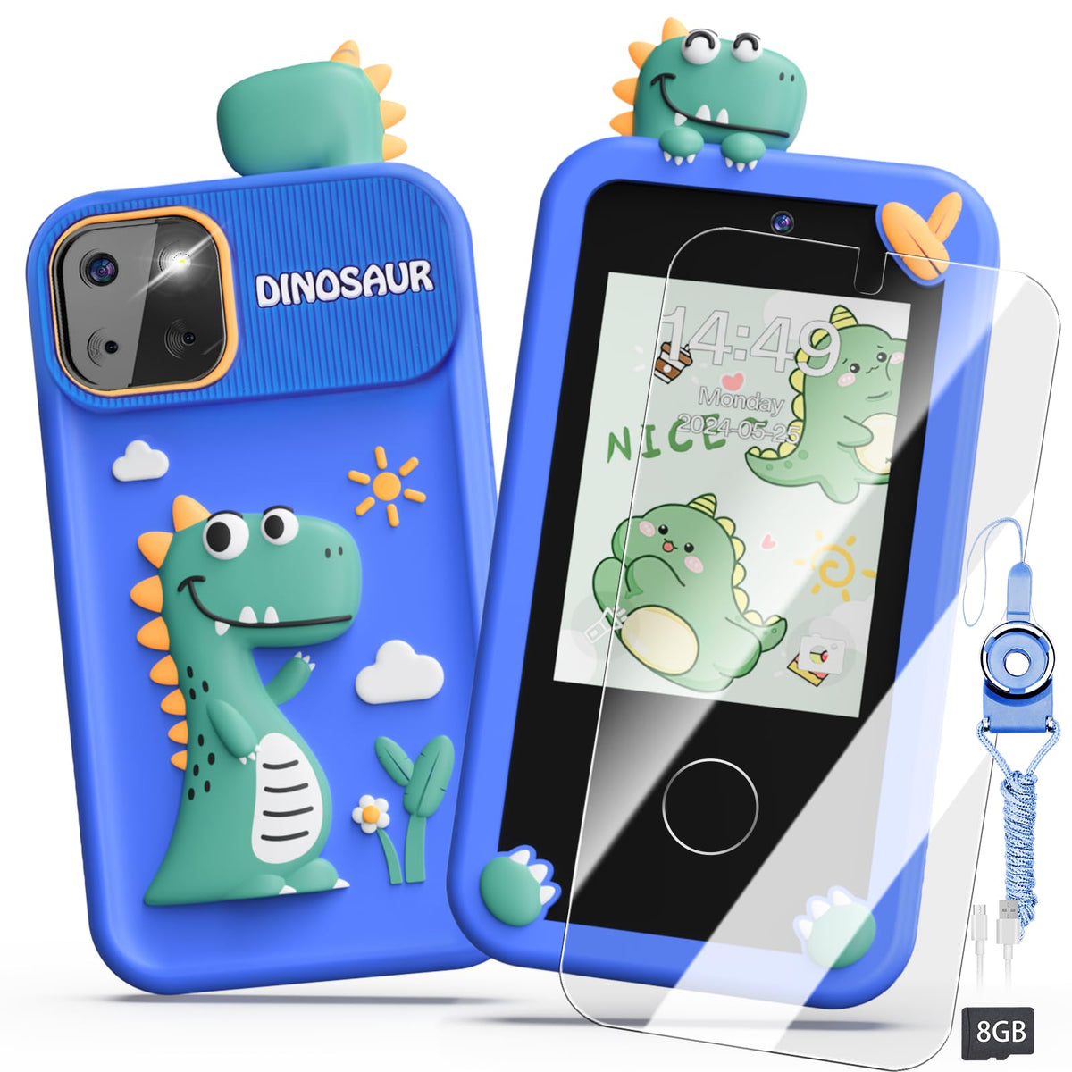 Luyiilo kids smart phone toy front view for pretend play.