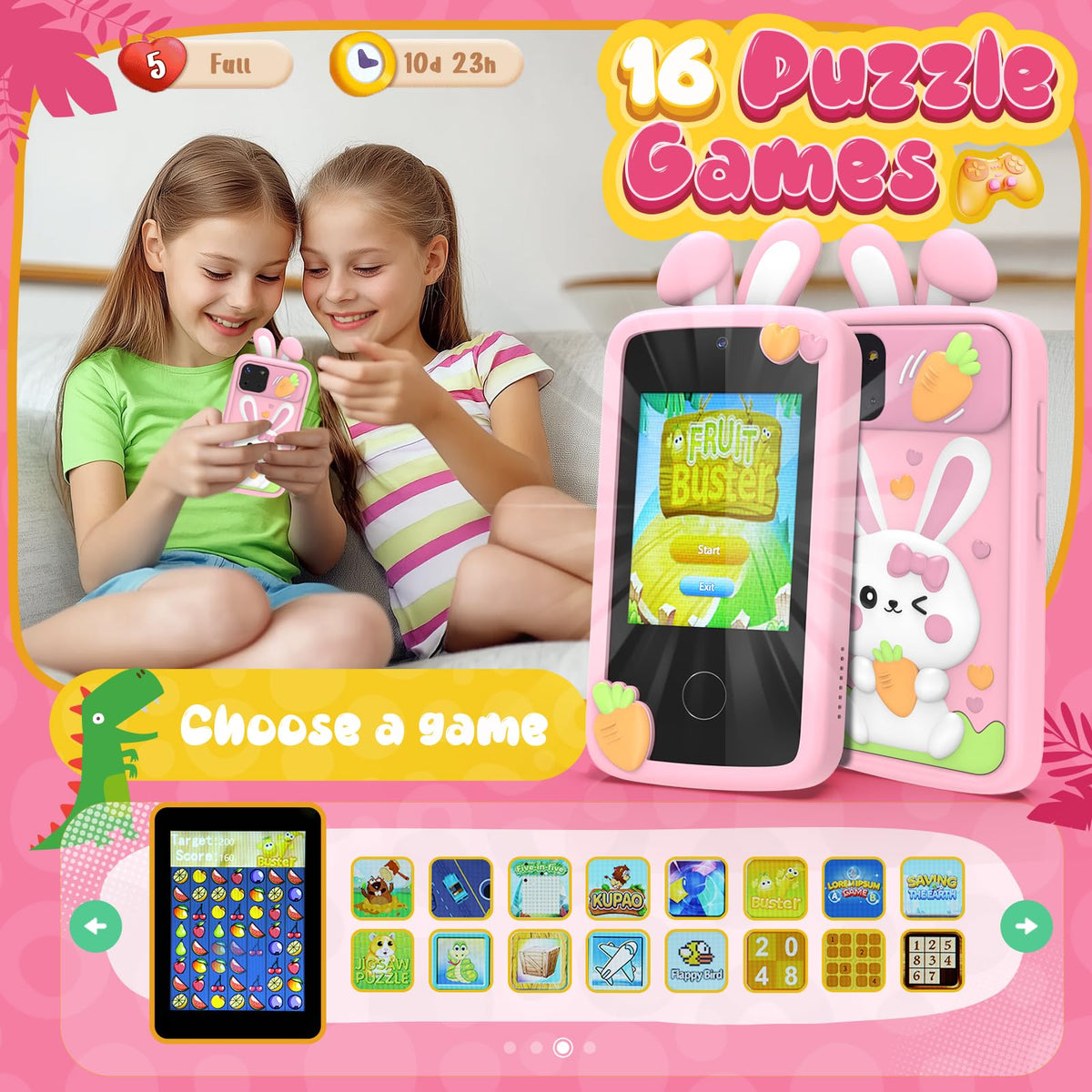 Luyiilo dual camera enables front and back photos during pretend play.