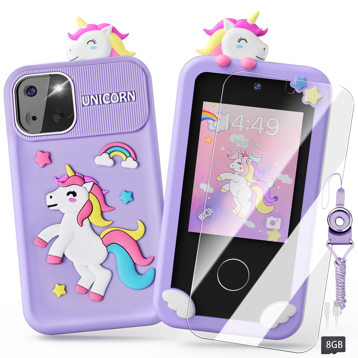 Luyiilo Kids Smart Phone Toy with unicorn design for imaginative play