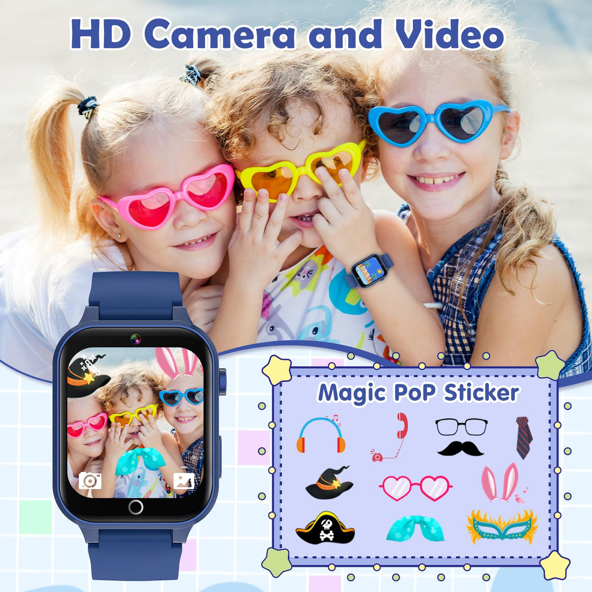 Luyiilo Kids Smart Watch camera function captures moments during play.
