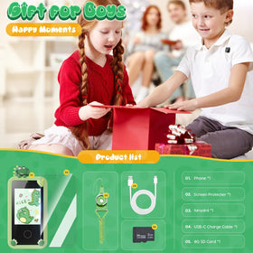 Luyiilo kids smartphone toy 8GB SD card stores games and photos.