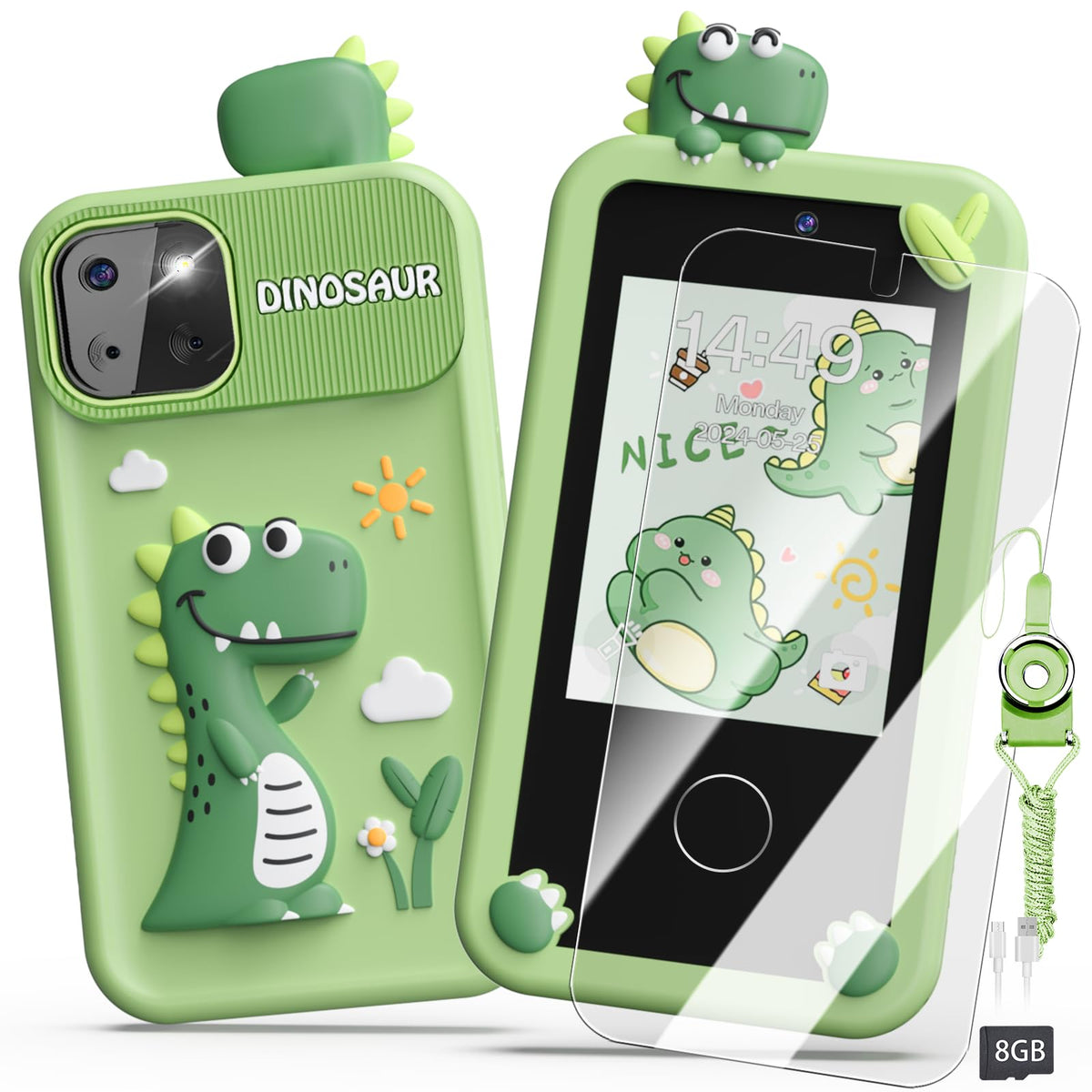 Luyiilo kids smartphone toy with dinosaur design for durable, imaginative play.