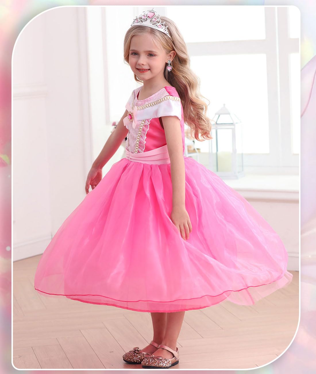 Luzlen princess dress side profile showing voluminous skirt design