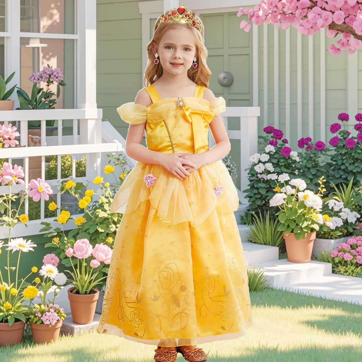 Luzlen Princess Tiara and accessories add a sparkling royal touch.