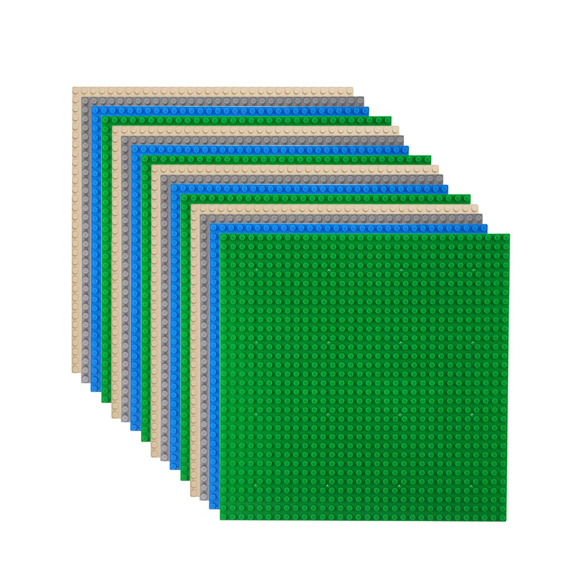LVHERO 16-pack baseplates in multicolor, compatible with major brands for versatile building