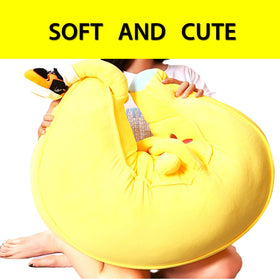 LVHUA Banana Plush Doll provides lumbar support during reading or naps