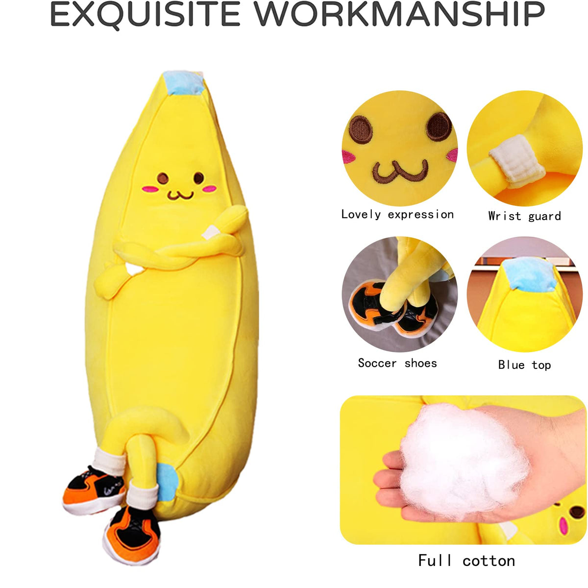 LVHUA Banana Plush Doll decorative lounge buddy for kids and adults