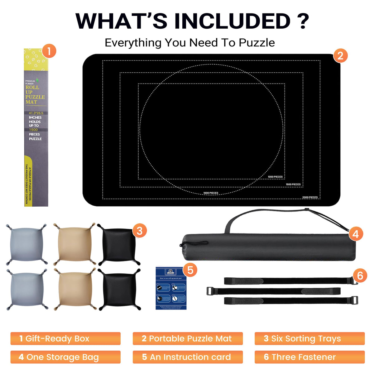 Lwoeo large 48x31 inch puzzle mat offering ample workspace for big puzzles