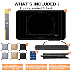 Lwoeo large 48x31 inch puzzle mat offering ample workspace for big puzzles