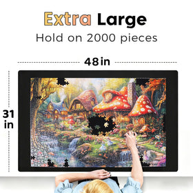 Lwoeo puzzle mat rolled with foam tube and Velcro for easy storage and transport